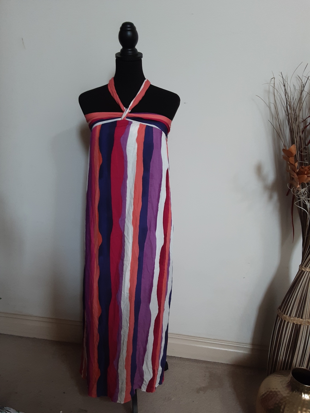NWT Forever 21 Striped Halter Maxi Dress